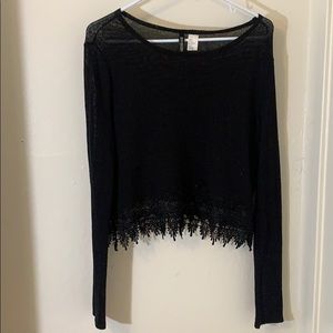 Black see-through cover/ long sleeve